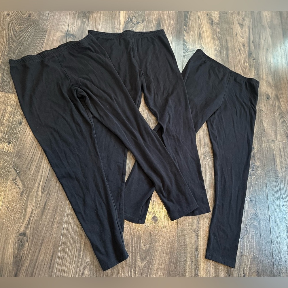 GUC Set of 3 Children's Place Black Full Length Leggings, Size: XXL Plus, 16P